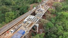 Ponte de 130 metros em construção no Paraná chega a 80% da execução